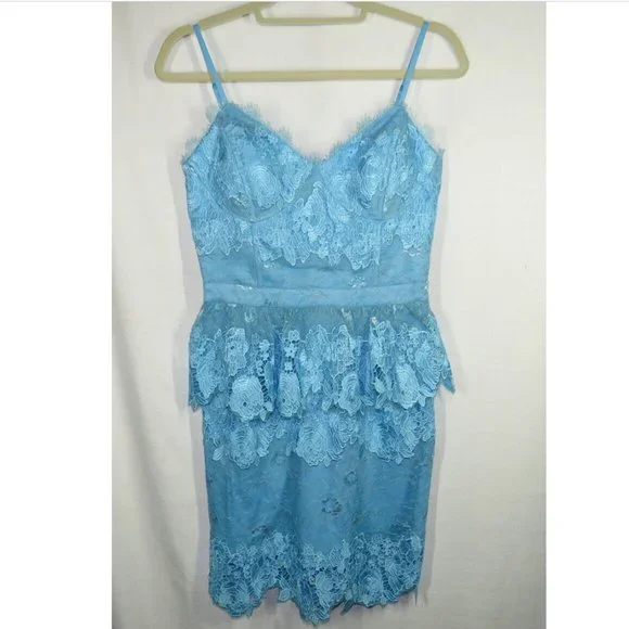 Adelyn Rae Dresses | Adelyn Rae Women's Size Small Cornflower Blue Lace Special Occasion Dress | Color: Blue | Size: S | Alsbarbie's Closet
